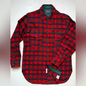 Vintage Pendleton 100% Virgin Wool Plaid Button Fronts 2 Pockets USA Made 15 1/2